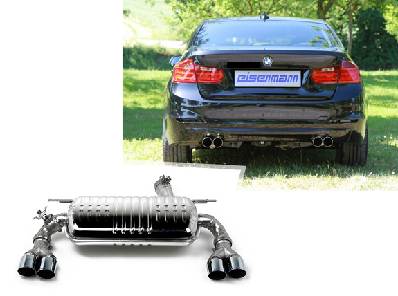 Eisenmann Edelstahl Duplex Sportauspuff BMW 3er F30 F31 Limousine u. Touring 335i je 2x76mm rund scharf gerade: B5430.00764#1