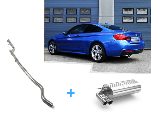 Eisenmann Edelstahl Racing-Komplettanlage ab Kat mit Klappensteuerung BMW 4er 428i F32 F33 F36 2x76mm scharf gerade: B5428.00762ANLR2