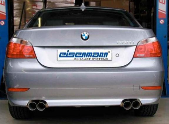 Eisenmann Edelstahl Duplex Sportauspuff RACE-Version BMW 5er E60 Limousine inkl. LCI 540i 545i je 2x76mm rund scharf gerade