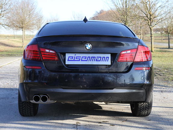 Eisenmann Edelstahl Sportauspuff BMW 5er F10 Limousine 523i 528i 2x83mm rund eingerollt abgeschrägt: B5412.00832