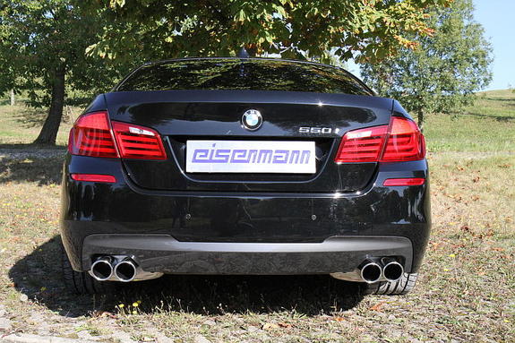 Eisenmann Edelstahl Duplex Sportauspuff BMW 5er F10 Limousine 550i je 2x90mm rund eingerollt gerade: B5414.00904