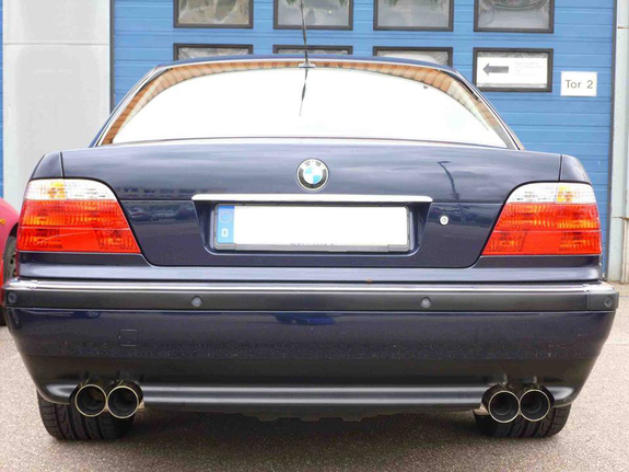 Eisenmann Edelstahl Duplex Sportauspuff BMW 7er E38 750i je 2x83mm rund scharf gerade: B5239.00831
