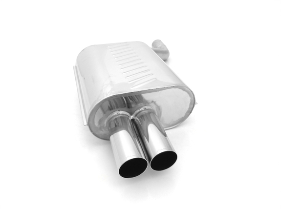 Eisenmann Edelstahl Sportauspuff BMW E39 520i-530i Limo mit Serienheckschürze 2x76mm rund scharf gerade