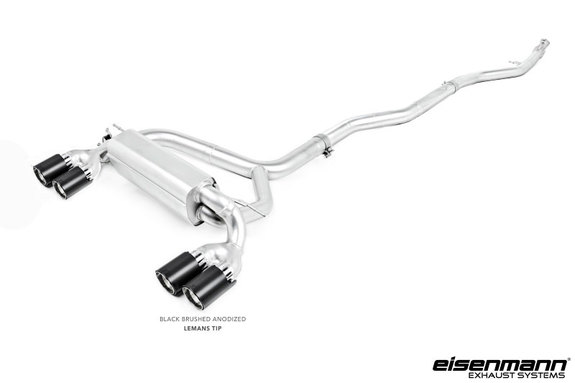 Eisenmann Edelstahl Duplex Sportauspuff-Komplettanlage ab Kat BMW M2 F87 je 2x90mm rund abgeschrägt schwarz matt: B5452.00904.22