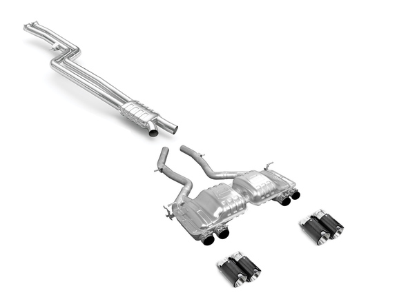 Eisenmann Edelstahl Duplex Sportauspuff-Komplettanlage ab Kat BMW 3er F80 M3 Limousine je 2x90mm rund aus Carbon: B8888.00904.CANL