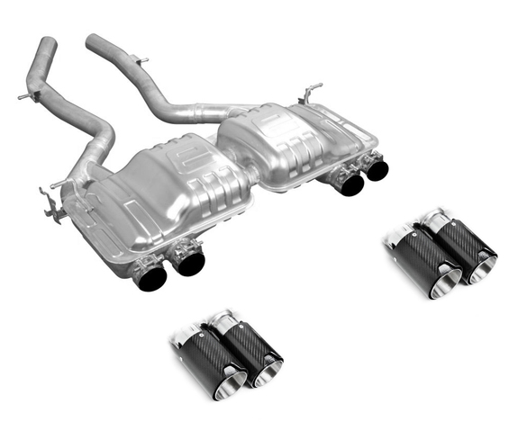 Eisenmann Edelstahl Duplex Sportauspuff BMW 4er M4 F82 Coupe je 2x90mm rund aus Carbon: B8889.00904.C