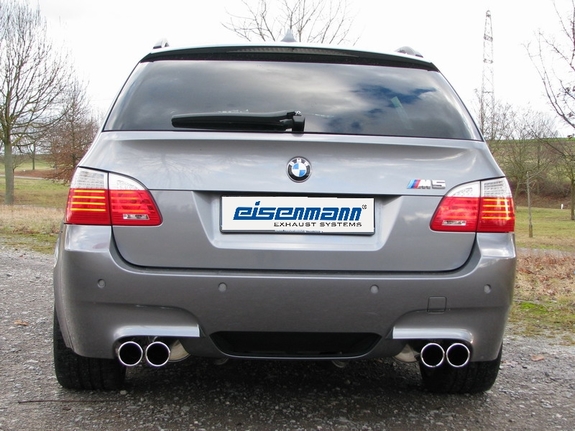 Eisenmann Edelstahl Duplex Sportauspuff RACE-Version BMW E61 M5 Touring inkl. LCI je 2x83mm rund eingerollt gerade: B5260.20834