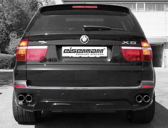 Eisenmann Edelstahl Duplex Sportauspuff RACE-Version BMW X5 E70 4.8l je 2x80mm rund eingerollt abgeschrägt: B5345.20804