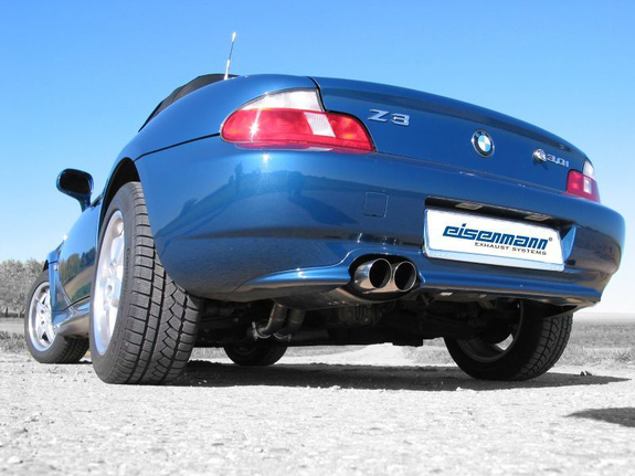 Eisenmann Edelstahl Sportauspuff BMW Z3 1.8l 1.9l 2x76mm rund scharf gerade