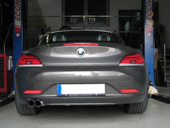 Eisenmann Edelstahl Komplettanlage ab Kat BMW Z4 E89 Roadster 20i 28i 2x76mm rund scharf gerade: B5434.00762