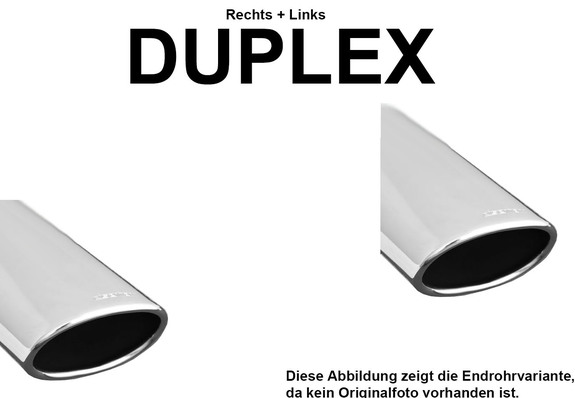 Eisenmann Edelstahl Duplex Komplettanlage ab Kat Mercedes C-Klasse W204 C230-C350 mit Serienstoßstange je 1x120x77mm oval eingerollt abgeschrägt: D7264.01202