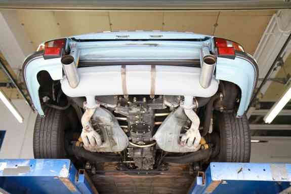 Eisenmann Edelstahl Duplex Sportauspuff 78db Porsche 911 Ur-Modell (Baujahr 1965 - 1974) RSR-Optik je 70mm rund scharf gerade: P91130.00703