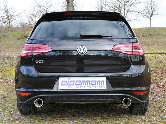 Eisenmann Edelstahl Duplex Sportauspuff RACE-Version VW Golf 7 GTI inkl. Performance je 102mm rund eingerollt gerade