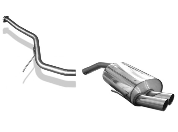 Fox Edelstahl Racing-Komplettanlage ab Kat. Alfa Romeo 156 2x76mm rund scharf abgeschrägt: AL060002-088ANLR