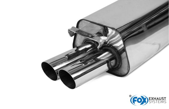 FOX Edelstahl Racing-Komplettanlage ab Kat. Audi 100, A6 Typ C4 2.8 2x70mm rund abgeschrägt