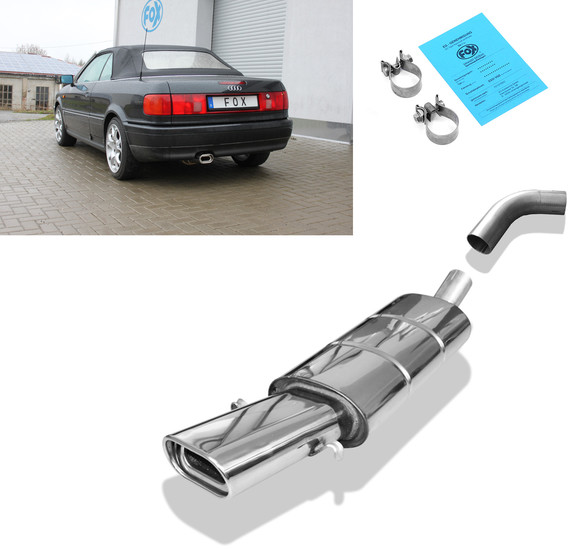 Audi 80/90 (89) B3 Limo, Coupe, B4 Cabrio 1.6-2.0l FOX Sportauspuff inkl. Verbindungsrohr: AU011122-593ESD1 Audi 80/90 (89) B3 Limo, Coupe, B4 Cabrio 1.6-2.0l FOX Sportauspuff inkl. Verbindungsrohr: AU011122-593ESD1
