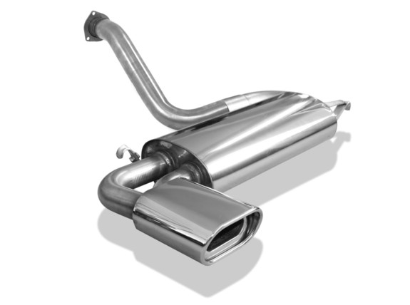 Fox Edelstahl Sportauspuff inkl. Verbindungsrohr Audi 80/90 quattro (89) Limousine/Coupe 1.8-2.3l 135x80mm flachoval eingerollt abgeschrägt mit Absorber