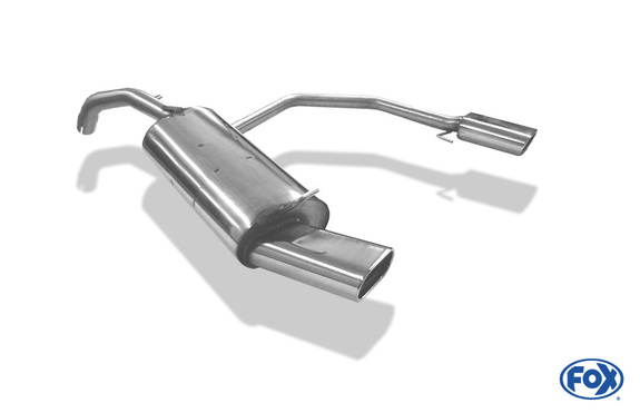 Fox Edelstahl Duplex Sportauspuff Audi A3 8L 135x80mm flachoval eingerollt abgeschrägt mit Absorber: AU050034-593