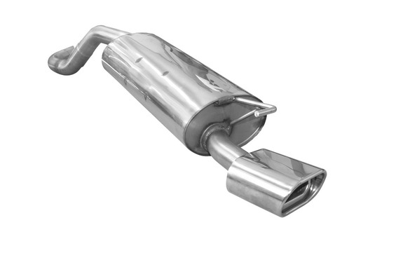 Fox Edelstahl Sportauspuff Ø63,5mm-System Audi A3 8L 135x80mm flachoval eingerollt abgeschrägt mit Absorber: AU050062-593