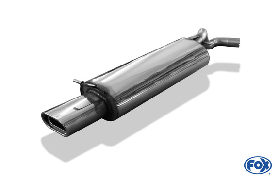 Fox Edelstahl Sportauspuff Audi A3 8L 135x80mm flachoval eingerollt abgeschrägt mit Absorber: AU050012-593