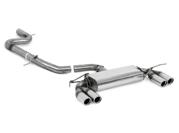 Fox Edelstahl Duplex Racing-Komplettanlage ab Kat. Ø70mm Audi A3 8P Cabrio je 2x76mm rund eingerollt abgeschrägt: AU051265-148ANLR