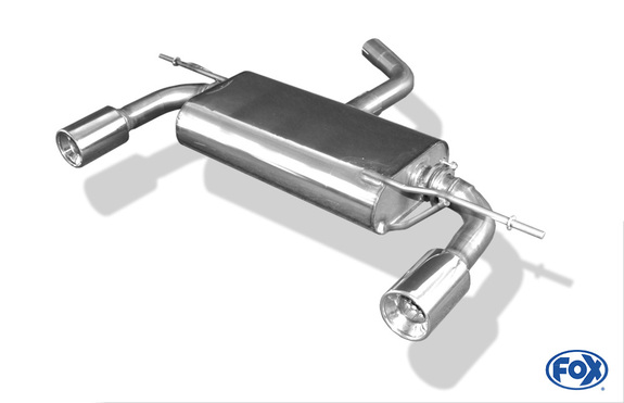 Fox Edelstahl Duplex Sportauspuff Audi A3 8P je 90mm rund eingerollt gerade mit Absorber: AU051025-071