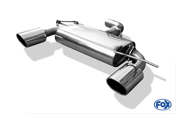 Fox Edelstahl Duplex Sportauspuff Ø70mm Audi A3 8P Sportback 1.4 TFSI je 129x106mm oval eingerollt: AU051195-349
