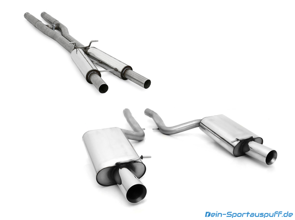 Fox Edelstahl Duplex Sportauspuff-Komplettanlage ab Kat Audi A4 Cabrio B6 B7 3.0l 3.2l quattro je 90mm rund doppelwandig gerade: AU061233-271ANL3