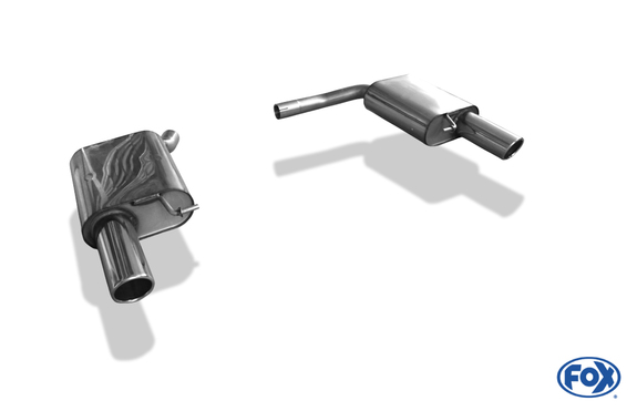 Fox Edelstahl Duplex Sportauspuff Audi Q5 1x90mm rund eingerollt abgeschrägt: AU130013-131