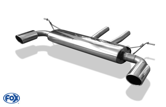 Fox Edelstahl Duplex Sportauspuff Audi Q7 4L je 129x106mm oval eingerollt abgeschrägt: AU110025-349