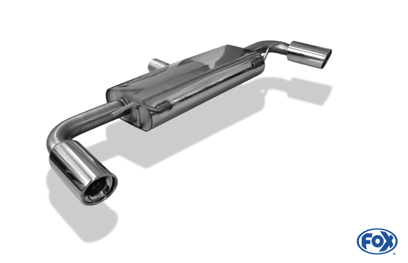 FOX Edelstahl Duplex Sportauspuff Audi TT 8J Coupe u. Roadster mit S-Line je 100mm rund eingerollt abgeschrägt mit Absorber: AU091045-153