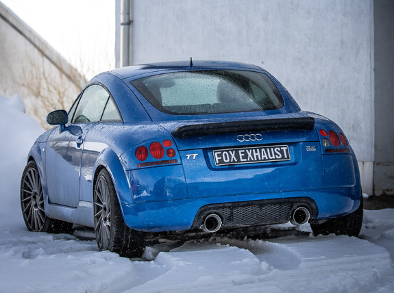 Fox Edelstahl Duplex Sportauspuff Audi TT 8N 3.2l quattro je 114mm rund doppelwandig abgeschrägt: AU090033-295