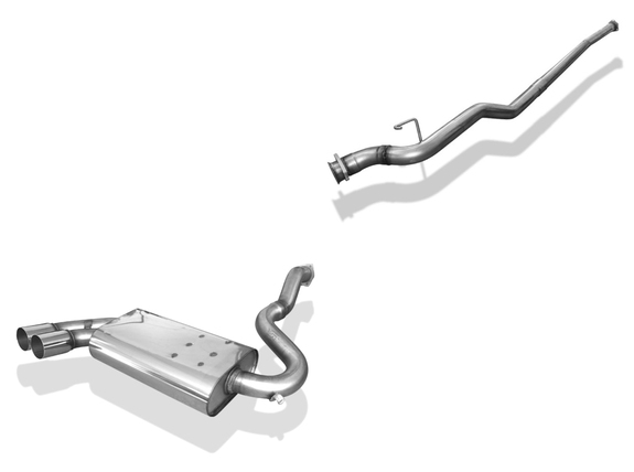 Fox Edelstahl Racing-Komplettanlage ab Kat. Ø63,5mm Audi Urquattro 2x76mm rund scharf gerade: AU010038-008ANLR