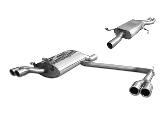 Fox Edelstahl Duplex Sportauspuff-Komplettanlage ab Kat Audi V8 D11 2x70mm rund eingerollt abgeschrägt: AU020014-126ANL