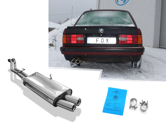 BMW 3er E30 320i, 325i ab 09.87 FOX Sportauspuff ab Kat: BM020032-068 BMW 3er E30 320i, 325i ab 09.87 FOX Sportauspuff ab Kat: BM020032-068