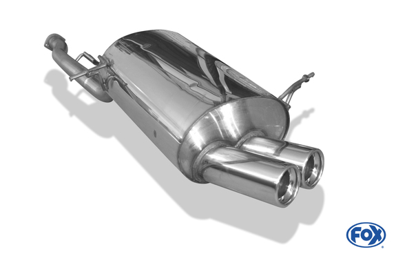 Fox Edelstahl Sportauspuff BMW 3er E36 316Ti Compact 2x80mm rund eingerollt gerade mit Absorber: BM021152-070