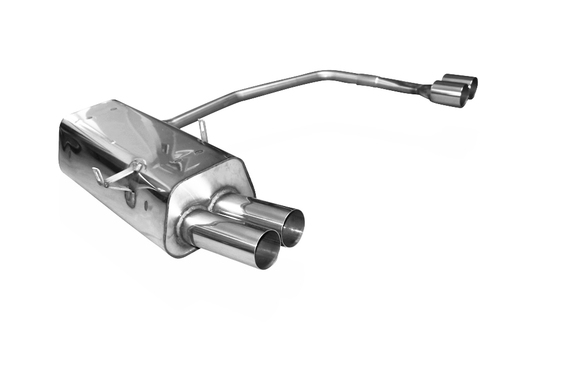 Fox Edelstahl Duplex Sportauspuff BMW 3er E36 Limo Touring Coupe Cabrio 2x76mm rund scharf gerade: BM021054-008