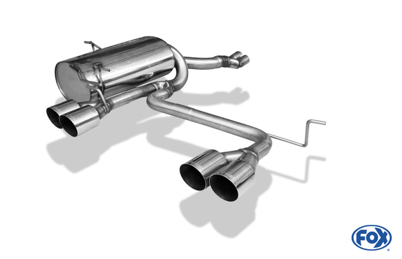 Fox Edelstahl Duplex Sportauspuff BMW 3er E46 320i 325i 330i M3-Optik je 2x90mm rund scharf abgeschrägt: BM022273-092#1