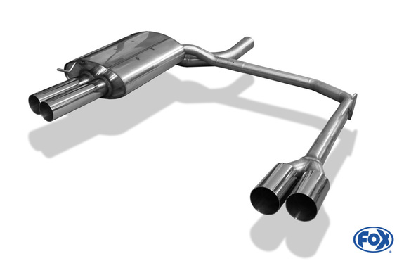 Fox Edelstahl Duplex Sportauspuff BMW 5er E60 E61 520d 525d 530d Limousine u. Touring 2x90mm rund scharf gerade: BM032054-012