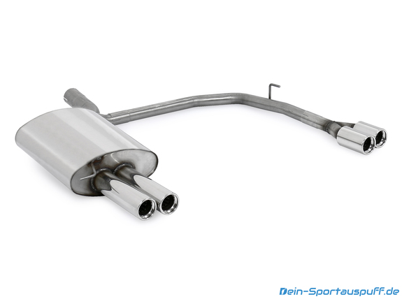 Fox Edelstahl Duplex Sportauspuff BMW 5er E60 E61 520d Limousine u. Touring 2x76mm rund eingerollt gerade mit Absorber