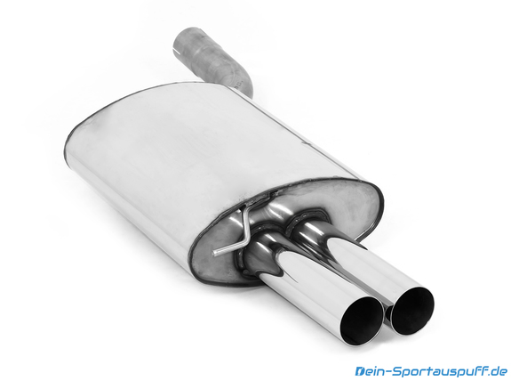 Fox Edelstahl Sportauspuff BMW 5er E60 E61 520d Limousine u. Touring 2x76mm rund scharf gerade