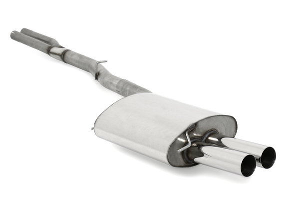 Fox Edelstahl Racing-Komplettanlage ab Kat BMW 5er E60 E61 520i 523i 525i 530i Limousine/Touring 2x76mm rund scharf gerade: BM032022-008ANLR