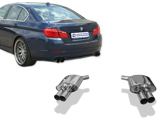Fox Edelstahl Duplex Sportauspuff BMW 5er F10 F11 535d Limousine/Touring 2x90mm rund scharf gerade: BM033004-012