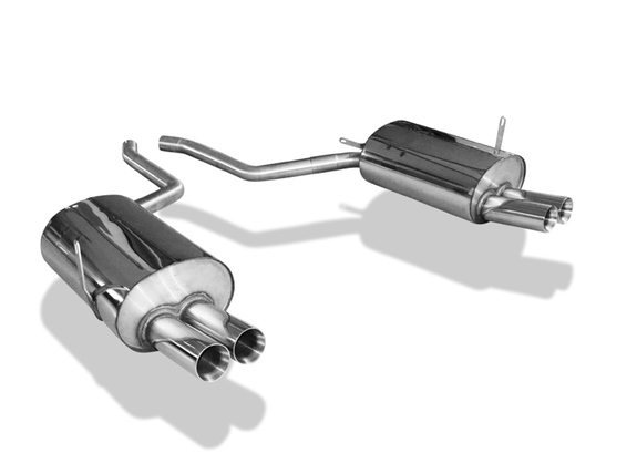 Fox Edelstahl Duplex Sportauspuff BMW 7er E38 730i 735i 740i ohne Endrohraussparung je 2x76mm rund doppelwandig abgeschrägt: BM041054-288