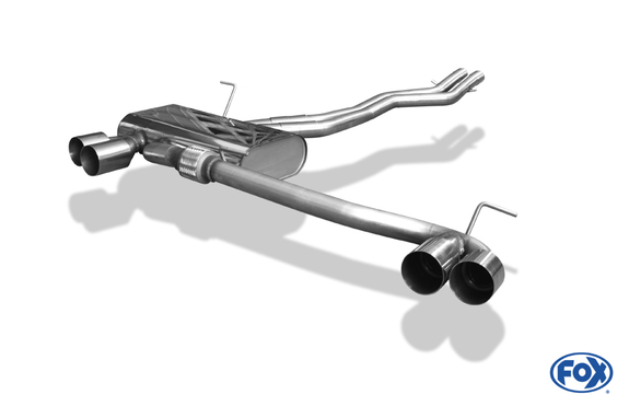 Fox Edelstahl Duplex Sportauspuff BMW Z4 E85 Roadster u. Coupe inkl. Facelift 2x80mm rund scharf gerade: BM080024-010