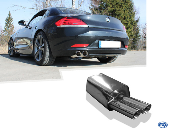 Fox Edelstahl Sportauspuff BMW Z4 E89 Roadster 2x80mm rund doppelwandig abgeschrägt: BM081002-290