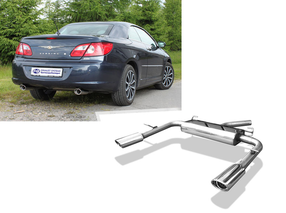 Fox Edelstahl Duplex Sportauspuff Chrysler Sebring Coupe & Cabrio Typ JS Bj.07-10 115x85mm oval eingerollt abgeschrägt mit Absorber: CR091003-367 Fox Edelstahl Duplex Sportauspuff Chrysler Sebring Coupe & Cabrio Typ JS Bj.07-10 115x85mm oval eingerollt abgeschrägt mit Absorber: CR091003-367