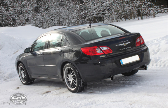 Fox Edelstahl Duplex Sportauspuff Chrysler Sebring Limousine Typ JS Bj.07-10 je 100mm rund doppelwandig schräg: CR091013-293