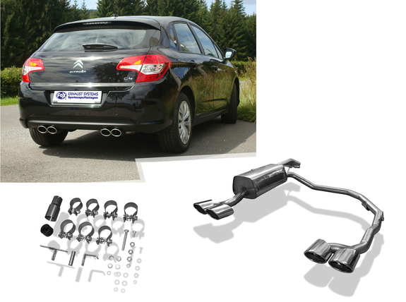 Fox Edelstahl Duplex Sportauspuff Citroen C4 B7 Typ N ab 2010 2x106x71mm oval eingerollt abgeschrägt: CI141013-346