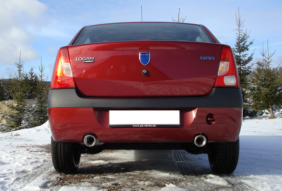 Fox Edelstahl Duplex Sportauspuff Dacia Logan I Limousine ab 2004 1x90mm rund eingerollt gerade mit Absorber: DC010023-071